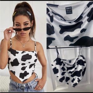 Cow Print Bandana shape crop top